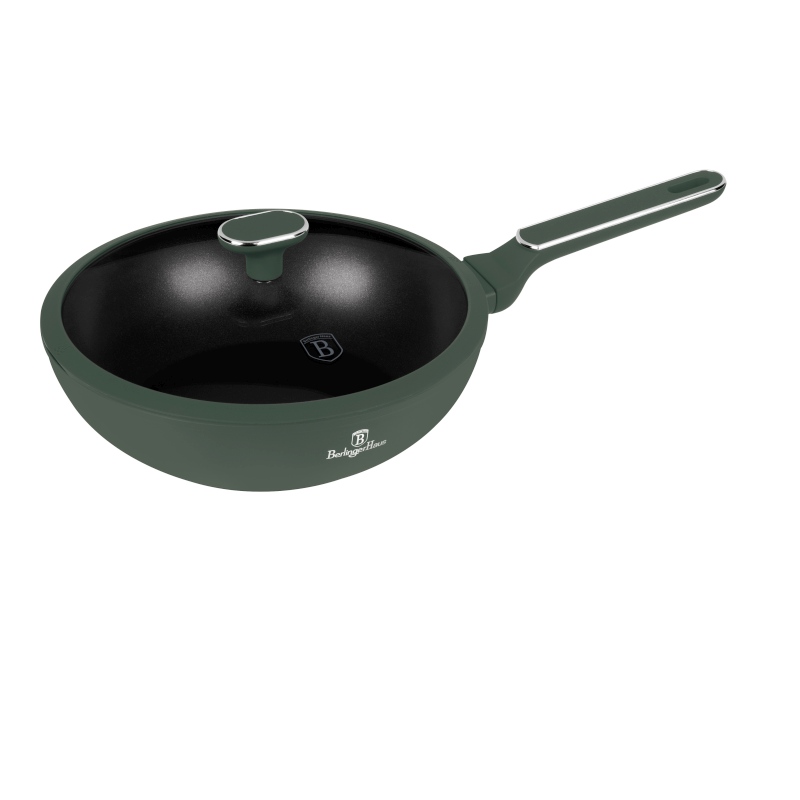 Pánev wok s poklicí a titanovým povrchem 28 cm Matte Green Collection