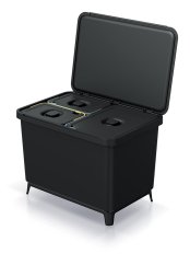 Papelera Prosperplast SYSTEMA 1x23l + 2x10l negra