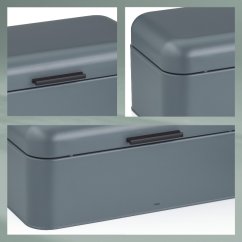 Chlebník Frisca kov, šedá 42,5x22,5x17,5 cm
