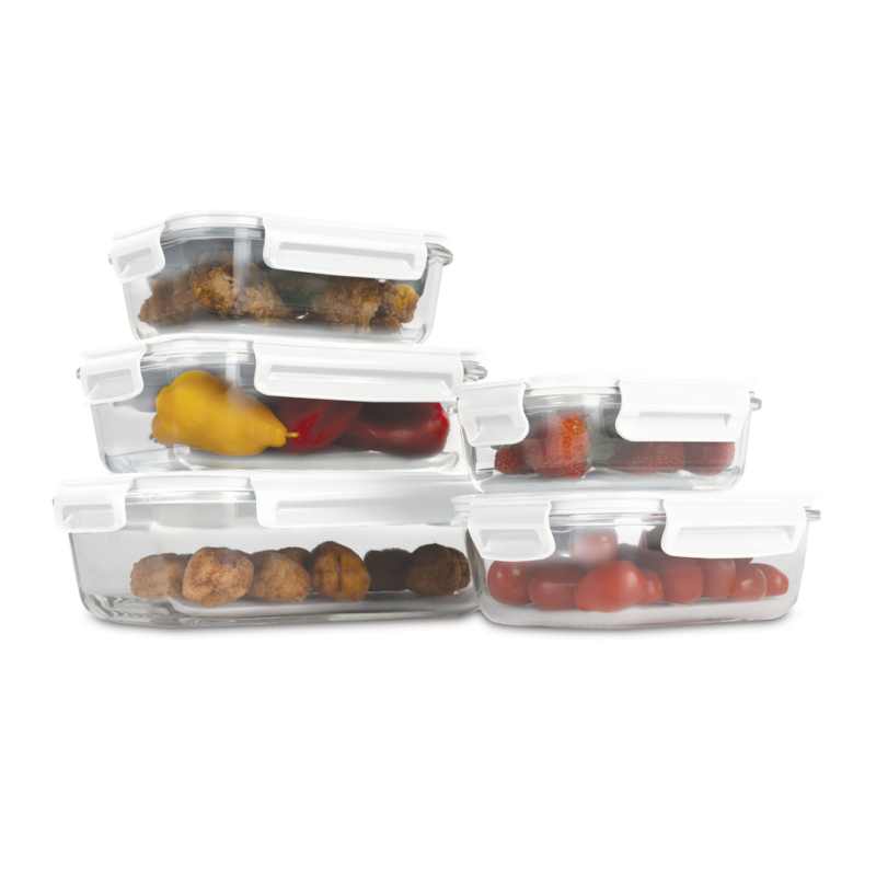 Dóza na potraviny s víkem skleněná sada 5 ks Sahara Collection