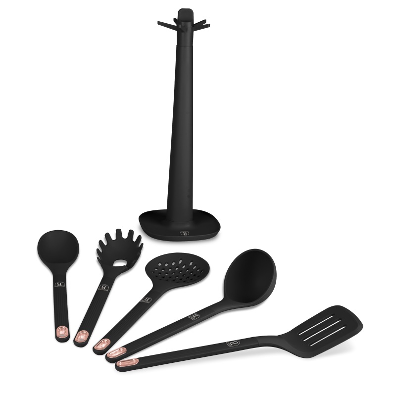 Kuchyňské náčiní sada 6 ks se stojanem Black Rose Collection