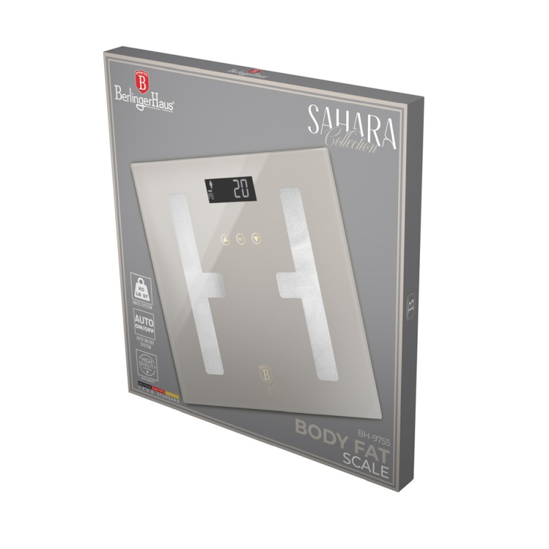 Cântar personal cu măsurare de grăsime, mușchi și apă 180 kg Sahara Collection