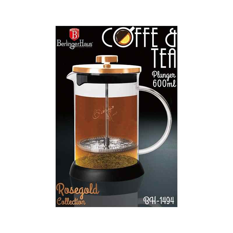 Konvička na čaj a kávu French Press 600 ml Rosegold collection