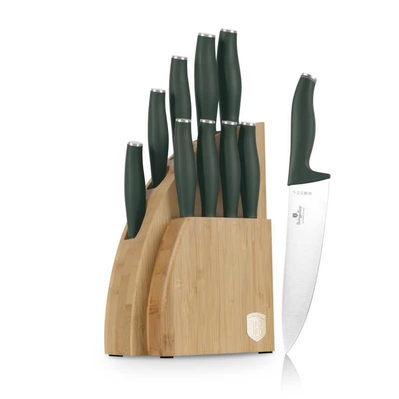 Sada nožů se stojanem BAMBOO 10 ks Matte Green Collection