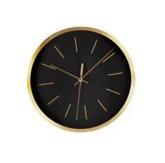 Ceas de perete cu rama aurie 25 cm negru