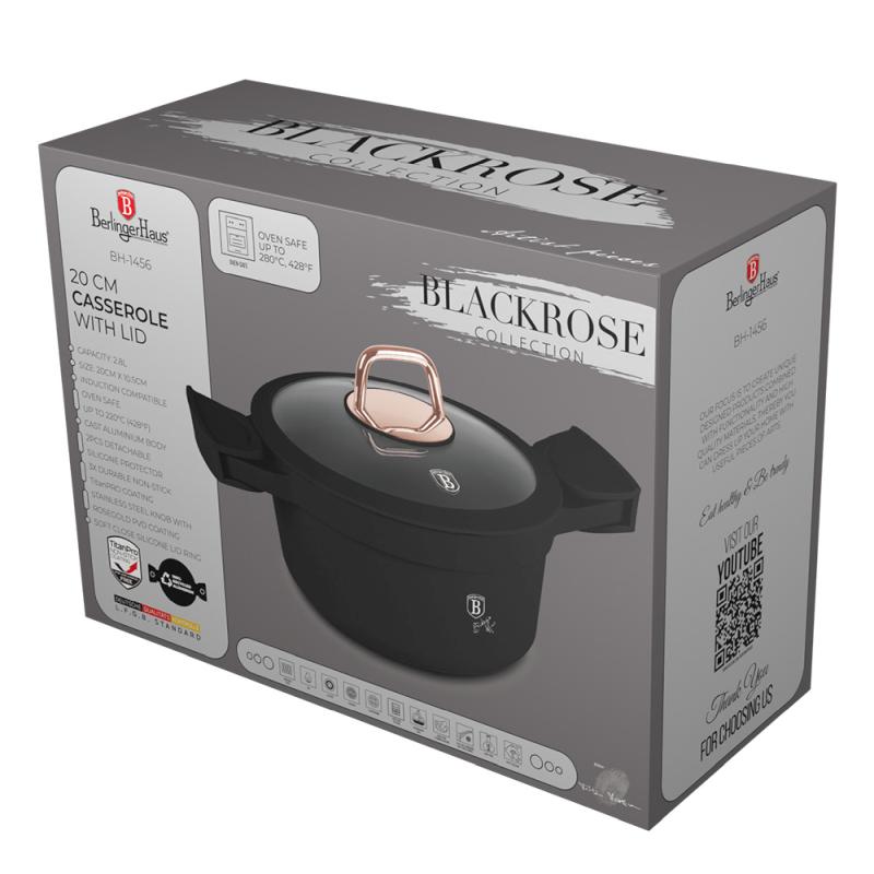 Caserolă cu înveliș și capac din titan 20 cm Colecția Black Rose