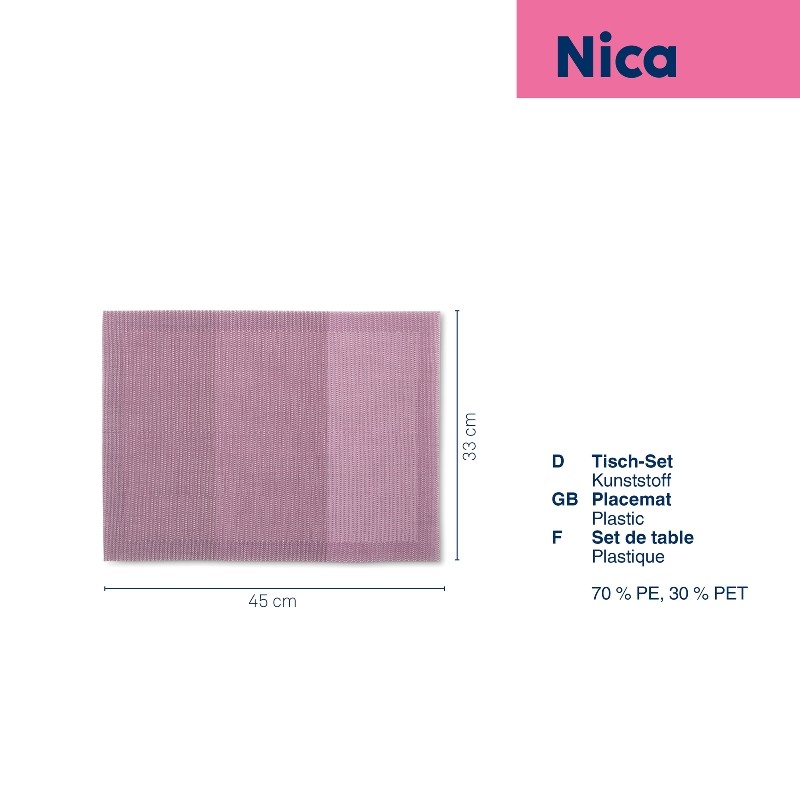 Prostírání Nica 70%PE/30%PET lila 45,0x33,0cm