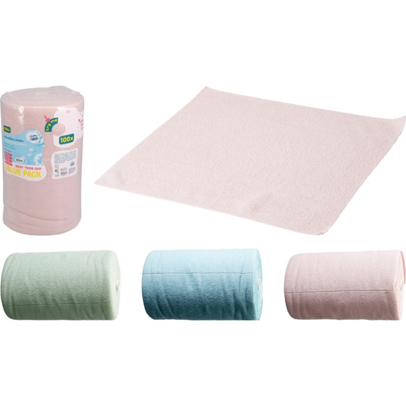 Čisticí utěrky v roli 100 ks růžová