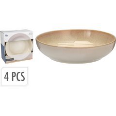 Talíř hluboký sada 4 ks pr. 23 cm béžová