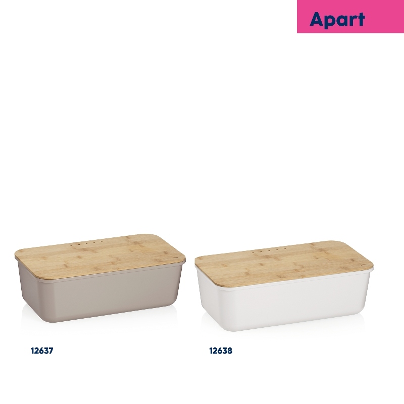 Chlebník Apart plast / dřevo bílá