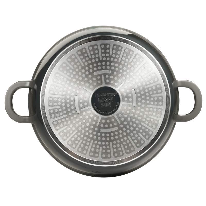 Caserolă cu suprafață ceramică și capac EXCALIBUR 24 cm gri