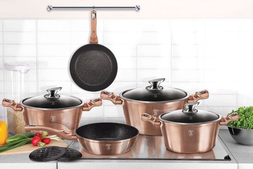 Wok s mramorovým povrchem 30 cm Rosegold Metallic Line