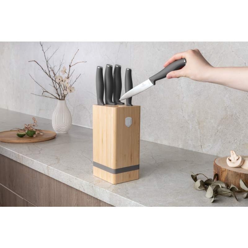 Sada nožů se stojanem BAMBOO 6 ks  Antracit Collection