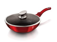 Panvica WOK s pokrievkou s mramorovým povrchom 28 cm Burgundy Metallic Line