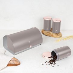 Chlebník a sada dóz na potraviny 4 ks Taupe Collection