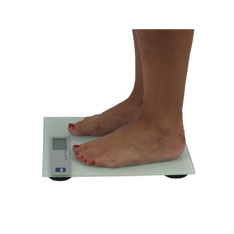 Cantar personal digital LINDA, sticla alb pana la 150 kg