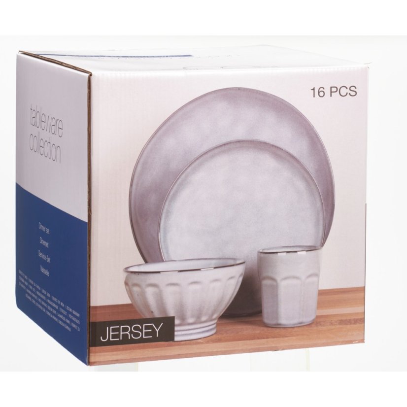 Jídelní sada 16 ks kamenina modrá