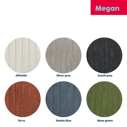 Alfombra de baño Megan 100% algodón verde musgo 65,0x55,0x1,6cm