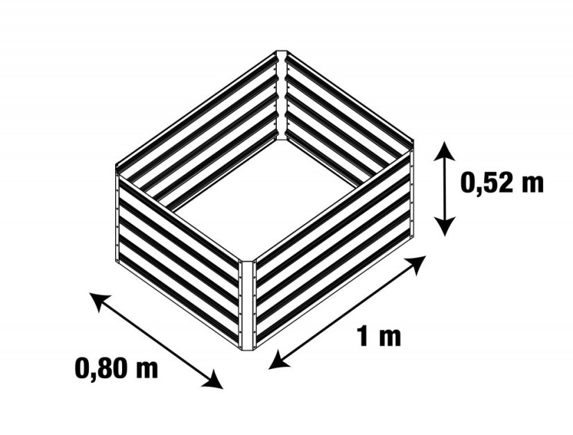 Vyvýšený záhon G21 Daisy 100 x 80 x 52 cm, plechový, zelený