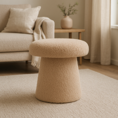 Taburet ve tvaru houby 43 cm béžová