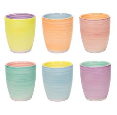 Hrnčeky na kávu cappuccino sada 6 ks 350 ml PASTEL