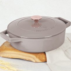 Tava de copt din fonta cu capac 26 cm Colectia Taupe Tava de copt din fonta cu capac 26 cm Colectia Taupe