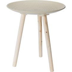 Odkládací stolek kulatý 41 cm béžový