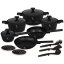 Sada nádobí s titanovým povrchem 15 ks Matte Black Collection