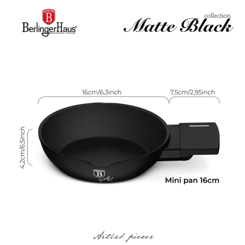 Pánev s titanovým povrchem 16 cm Matte Black Collection