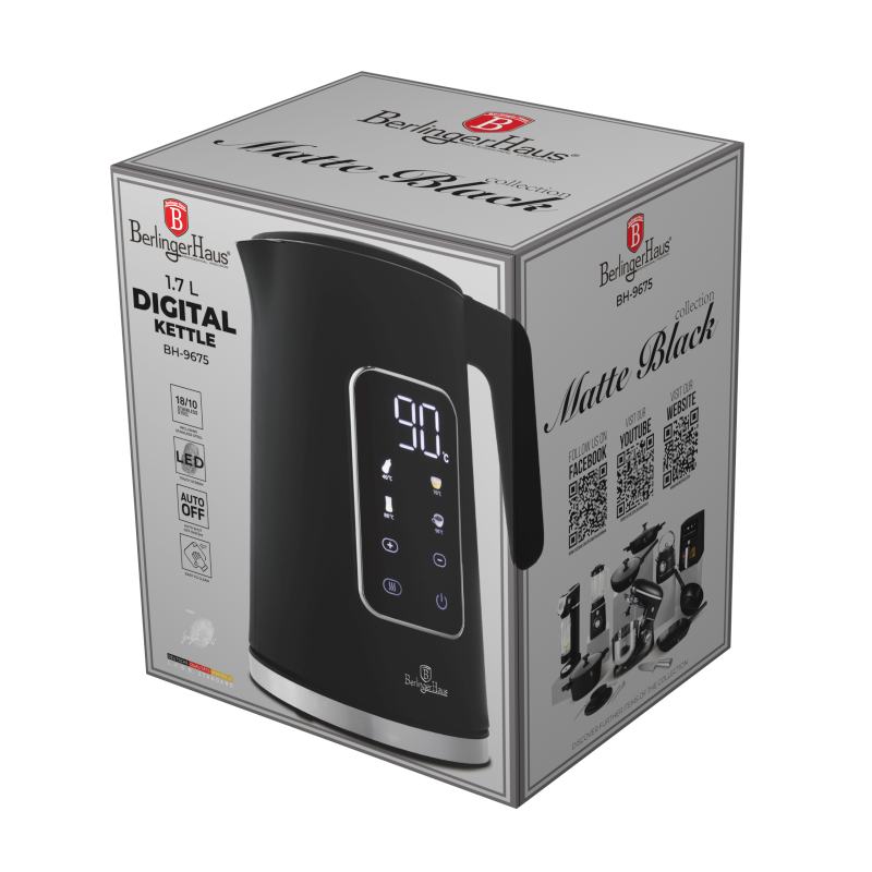 Rychlovarná konvice s regulací teploty digitální 1,7 l Matte Black Collection