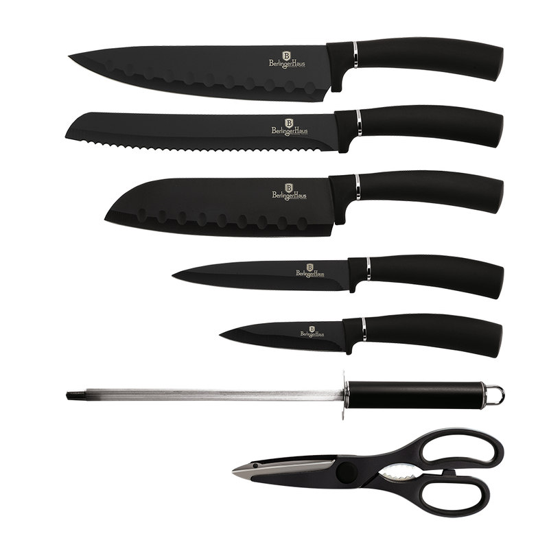 Sada nožů ve stojanu 8 ks Matte Black Collection