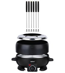 Elektrické fondue + 6 vidliček 2,3 l černá