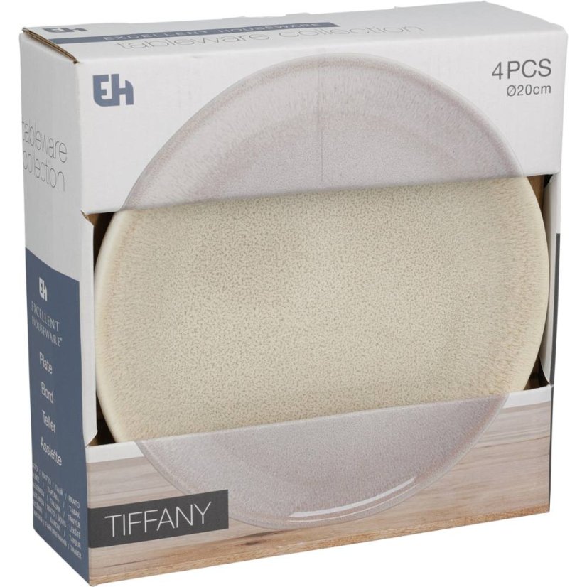 Talíř dezertní sada 4 ks pr. 20 cm béžová