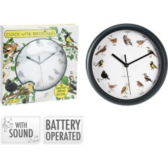 Nástenné hodiny so zvukom vtákov 25 cm