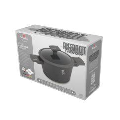 Kastrol s titanovým povrchem a poklicí 20 cm Antracit Collection