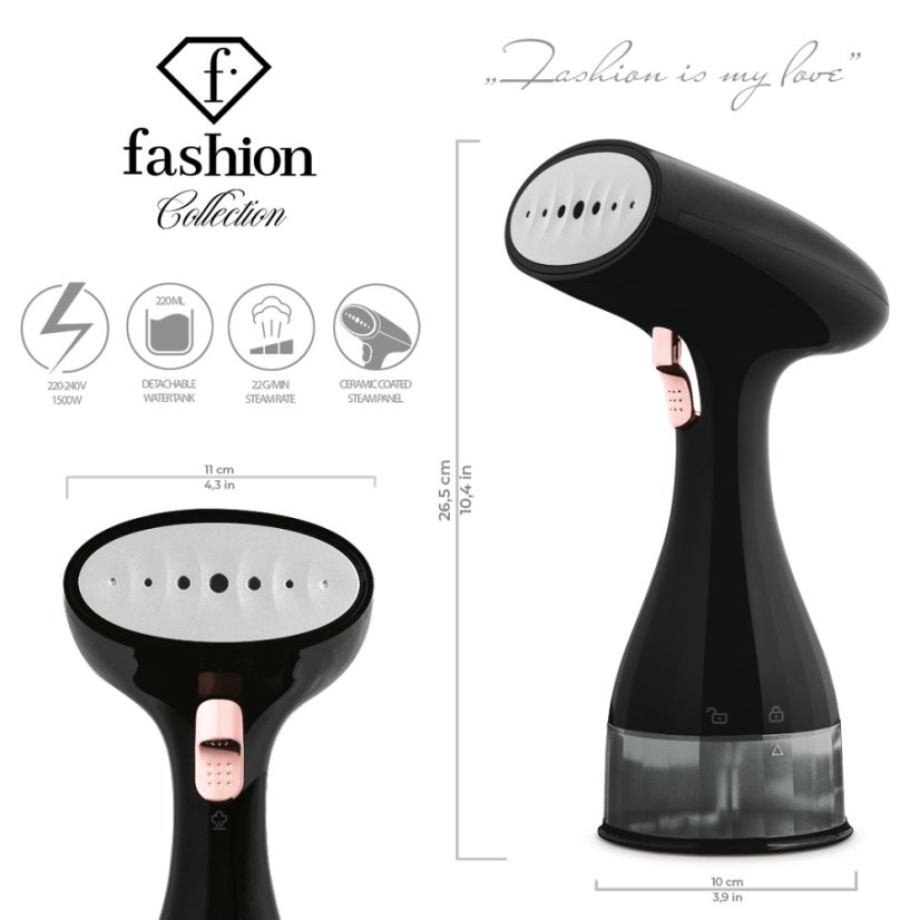 Garment Steamer Collection Negru-rosegold