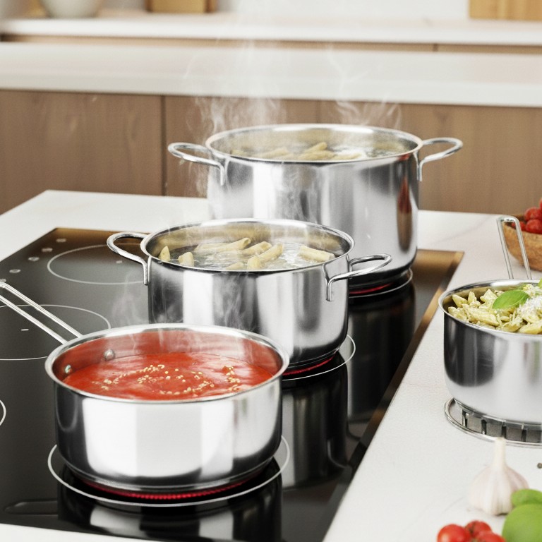 Batería de cocina de acero inoxidable EXCELENTE 7 piezas