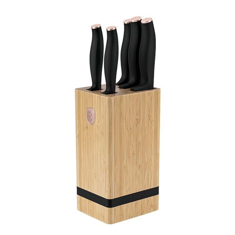 Sada nožů se stojanem BAMBOO 6 ks Black Rose Collection