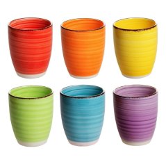 Hrnčeky na kávu cappuccino sada 6 ks 350 ml COLOURS