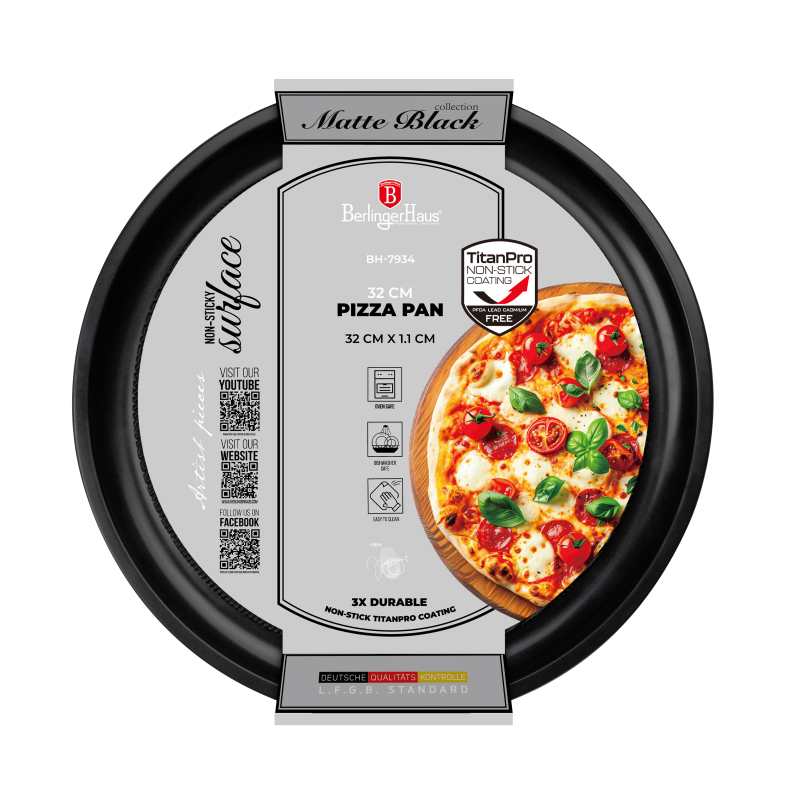 Pánev na pizzu s titanovým povrchem 32 cm Matte Black Collection