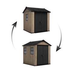Cabana de grădină Keter Apex 7,5 x 7 Ashwood, cu podea