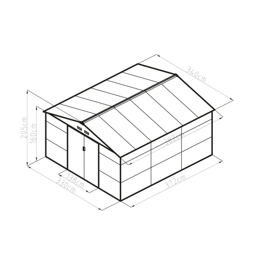 Cabana de grădină G21 GAH 1300 – 340 x 382 cm, antracit