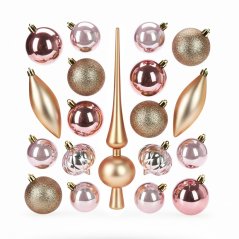Vánoční ozdoby sada 19 ks zlatorůžová
