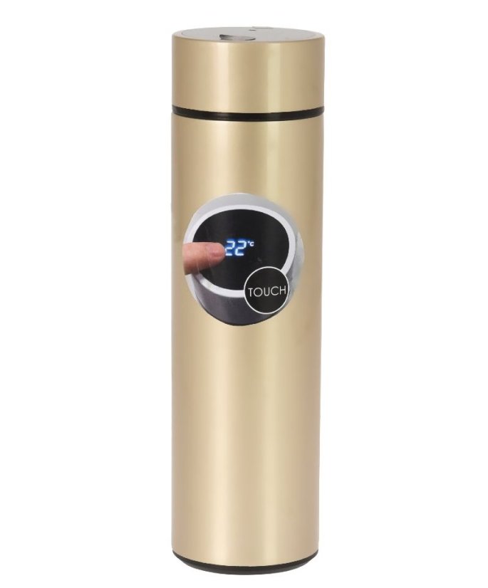 Termoska nerez s teplomerom 0,5 l zlatá