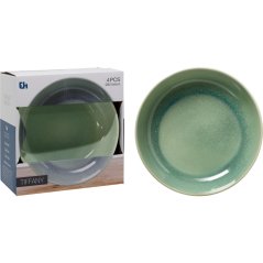 Talíř hluboký sada 4 ks pr. 23 cm zelená