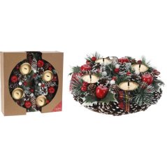 Vianočný adventný veniec so svietnikom 27 cm Vianočný adventný veniec so svietnikom 27 cm