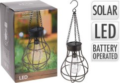 Lampa solární s LED žárovkou závěsná 18,5 x 27 cm