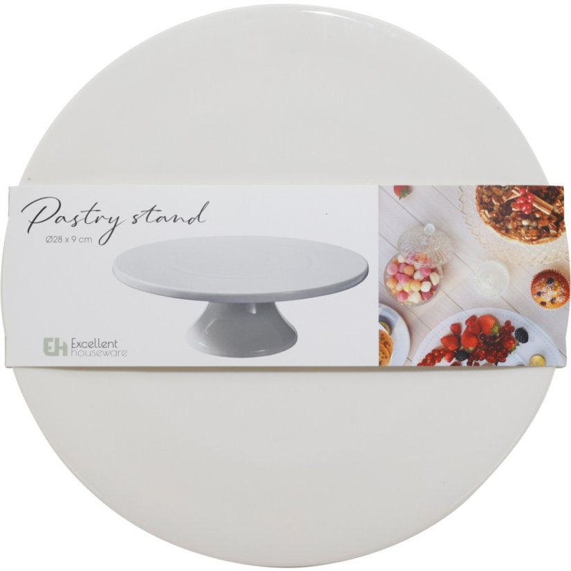 Podnos na dort servírovací porcelán 28 cm bílý