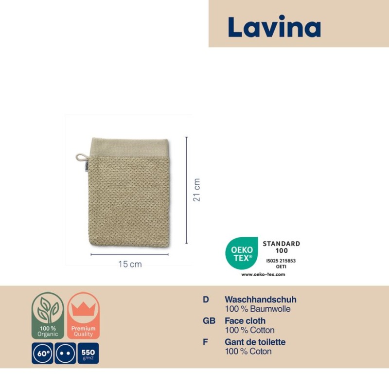 Žínka LAVINIA 100% bavlna béžová 15,0x21,0cm