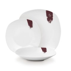 Set de farfurii de masă 18 buc Leonardo Collection alb-burgundy